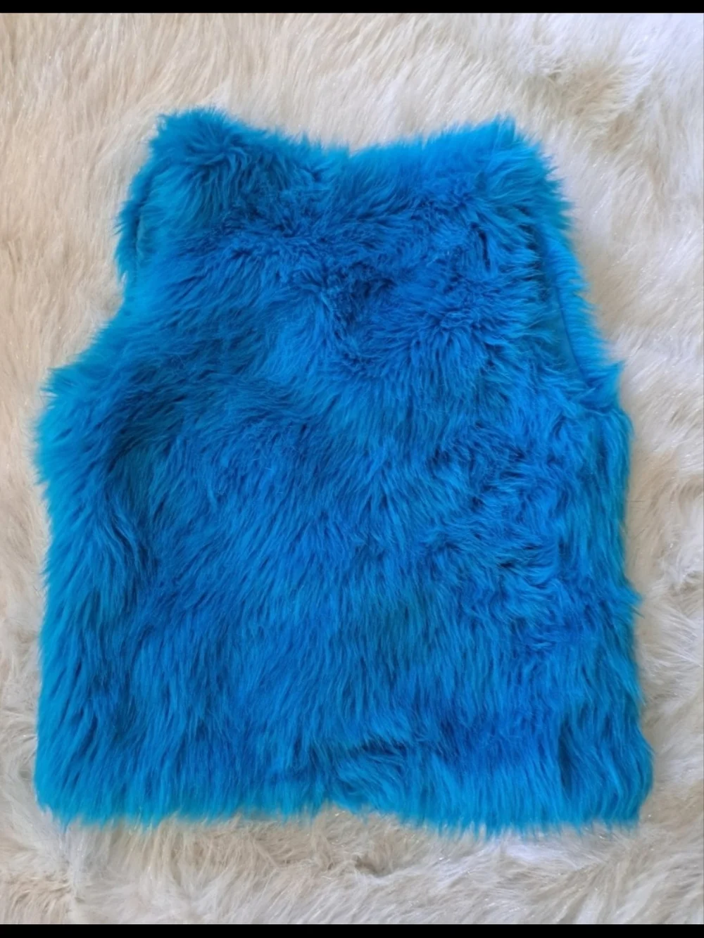 JUSTICE GIRLS BRIGHT BLUE FUR VEST SZ 14